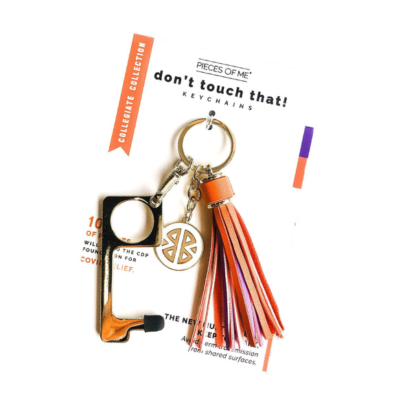 Gold Keychain - Collegiate Purple + Orange Tassel